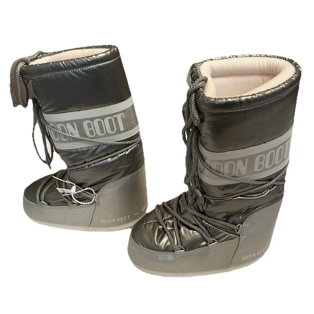 Moon‎ Boot The Original Tecnica US Size 3, 5/6 EU 35/38 Silver Winter Boots